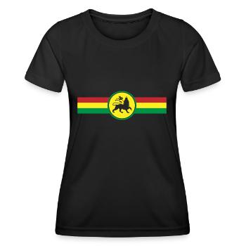 Drapeau Rasta Reggae Lion reggaeton - T-shirt sport Femme - noir - Devant - AI Model Female 172 light (172cm)