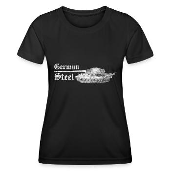 Tiger Panzer 2. Weltkrieg 1943 Panzerfahrer Soldat - Frauen Funktions-T-Shirt - Schwarz - Vorne - AI Model Female 172 light (172cm)