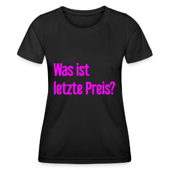 Was ist letzte Preis? - Frauen Funktions-T-Shirt - Schwarz - Vorne - AI Model Female 172 light (172cm)