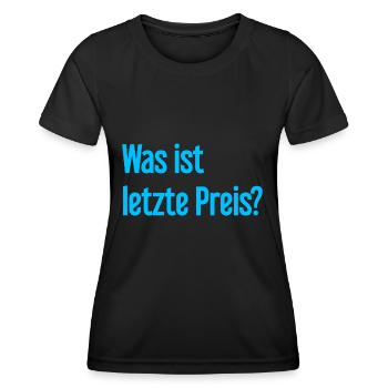 Was ist letzte Preis? - Frauen Funktions-T-Shirt - Schwarz - Vorne - AI Model Female 172 light (172cm)