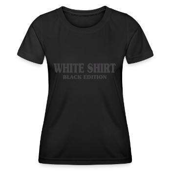 Chemise blanche édition noire Sarcasme - T-shirt sport Femme - noir - Devant - AI Model Female 172 light (172cm)