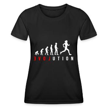 Runner Running LOVE Fitness Evolution Jogger - Women's Functional T-Shirt - black - Front - AI Model Female 172 light (172cm)