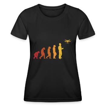 Evolution Drohne Drohnenpilot Evolution - Frauen Funktions-T-Shirt - Schwarz - Vorne - AI Model Female 172 light (172cm)