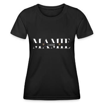 Mamie chérie - T-shirt sport Femme - noir - Devant - AI Model Female 172 light (172cm)