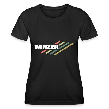 Lieu de travail : Vignerons - T-shirt sport Femme - noir - Devant - AI Model Female 172 light (172cm)