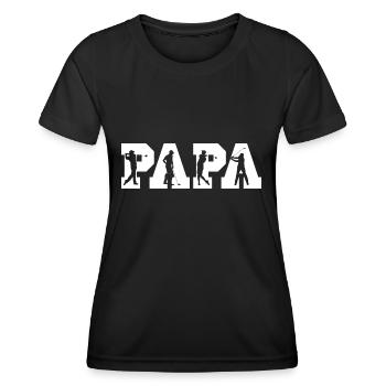 Papa Geschenk Sport Golf Hole - Frauen Funktions-T-Shirt - Schwarz - Vorne - AI Model Female 172 light (172cm)