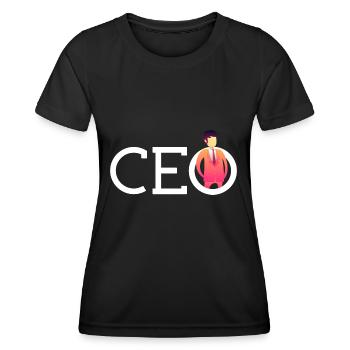 Pdg chef de la conception pour un chef de la direction - T-shirt sport Femme - noir - Devant - AI Model Female 172 light (172cm)