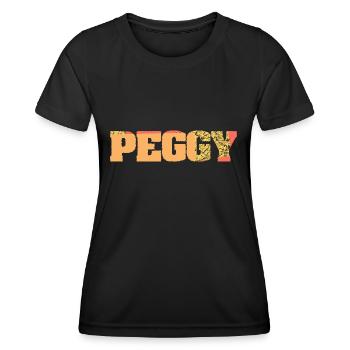 Prénom Peggy - T-shirt sport Femme - noir - Devant - AI Model Female 172 light (172cm)
