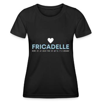 J’aime la fricadelle humour ch’ti et belge - T-shirt sport Femme - noir - Devant - AI Model Female 172 light (172cm)