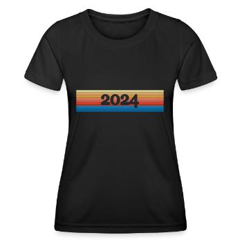 Année 2024 - T-shirt sport Femme - noir - Devant - AI Model Female 172 light (172cm)