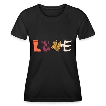Love paysan cadeau de la vie rurale - T-shirt sport Femme - noir - Devant - AI Model Female 172 light (172cm)