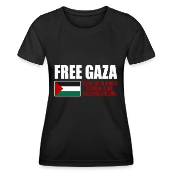 Free Gaza, Palestine Flag, Save Gaza, Palestina - Women's Functional T-Shirt - black - Front - AI Model Female 172 light (172cm)