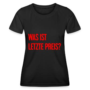 Was ist letzte Preis? - Frauen Funktions-T-Shirt - Schwarz - Vorne - AI Model Female 172 light (172cm)