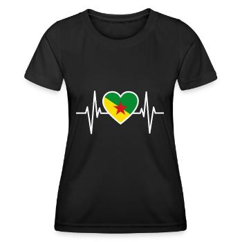 Französisch-Guayana Flagge Guyane Geschenk - Frauen Funktions-T-Shirt - Schwarz - Vorne - AI Model Female 172 light (172cm)