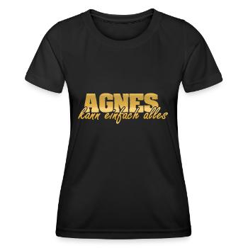 Frau Agnes - Frauen Funktions-T-Shirt - Schwarz - Vorne - AI Model Female 172 light (172cm)