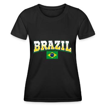 Brésil Fan - T-shirt sport Femme - noir - Devant - AI Model Female 172 light (172cm)