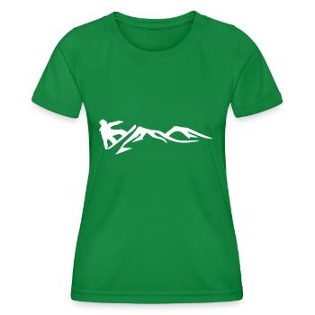 Snowboard Snowboarder - Frauen Funktions-T-Shirt - Kelly Green - Vorne - AI Model Female 172 dark (172cm)