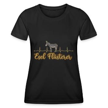 Esel Flüsterer Herzschlag Bauernhof Spruch - Frauen Funktions-T-Shirt - Schwarz - Vorne - AI Model Female 172 light (172cm)