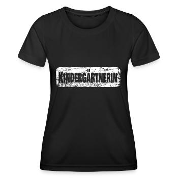Von Beruf aus Kindergärtnerin - Frauen Funktions-T-Shirt - Schwarz - Vorne - AI Model Female 172 light (172cm)
