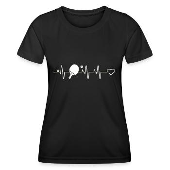 Tischtennisspieler Herzschlag Tischtennis - Frauen Funktions-T-Shirt - Schwarz - Vorne - AI Model Female 172 light (172cm)