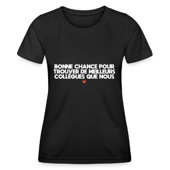 Man Humor Co-worker Departure Gift - Women's Functional T-Shirt - black - Front - AI Model Female 172 light (172cm)