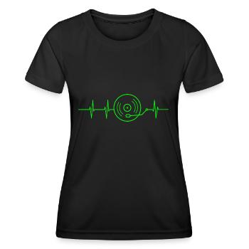 Plattenspieler Herzfrequenz - Frauen Funktions-T-Shirt - Schwarz - Vorne - AI Model Female 172 light (172cm)