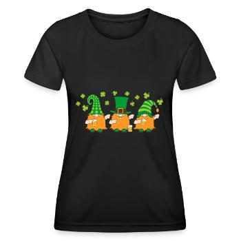 Dabbing Gnomes Cloverleaf Hat Beer - Women's Functional T-Shirt - black - Front - AI Model Female 172 light (172cm)