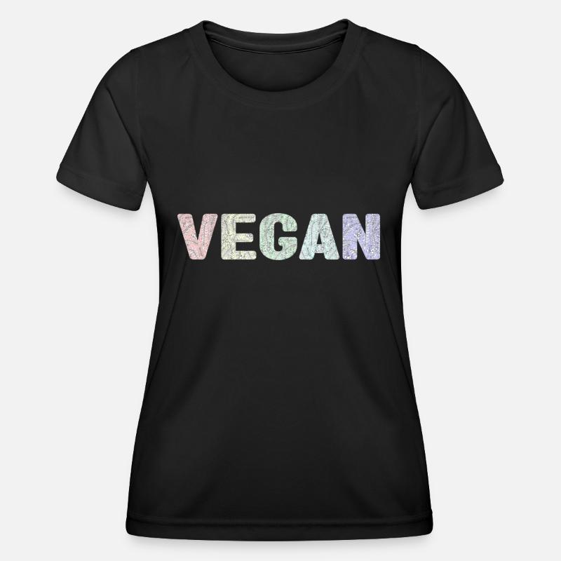 Vegan - botanical pattern - pastels - Women's Functional T-Shirt - black