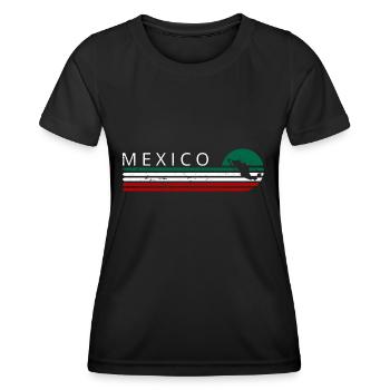 Mexiko Flagge Südamerika Mexico Mexikanische Fahne - Frauen Funktions-T-Shirt - Schwarz - Vorne - AI Model Female 172 light (172cm)