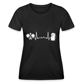 Pickleball - Frauen Funktions-T-Shirt - Schwarz - Vorne - AI Model Female 172 light (172cm)