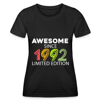 Fantastisch seit 1992 - Jahrgang 1992 - Frauen Funktions-T-Shirt - Schwarz - Vorne - AI Model Female 172 light (172cm)