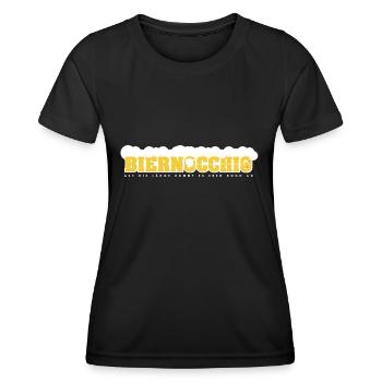 Biernocchio auf die Länge kommt es eben doch an - Frauen Funktions-T-Shirt - Schwarz - Vorne - AI Model Female 172 light (172cm)