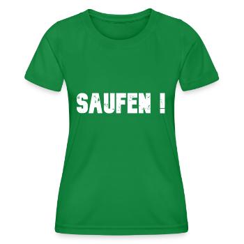 Saufen - Frauen Funktions-T-Shirt - Kelly Green - Vorne - AI Model Female 172 dark (172cm)