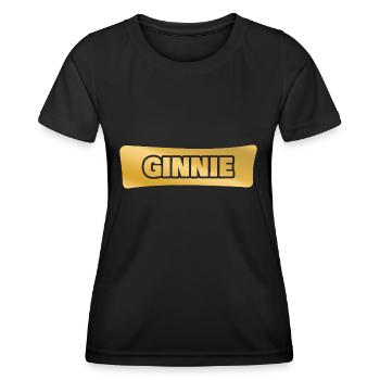 Prénom Ginnie - T-shirt sport Femme - noir - Devant - AI Model Female 172 light (172cm)
