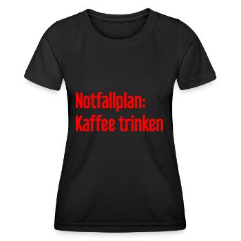 Plan d’urgence pour le café - T-shirt sport Femme - noir - Devant - AI Model Female 172 light (172cm)