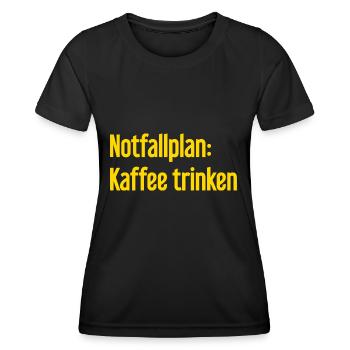 Plan d’urgence pour le café - T-shirt sport Femme - noir - Devant - AI Model Female 172 light (172cm)
