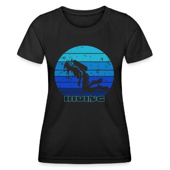 Taucher tauchen diving unterwasser - Frauen Funktions-T-Shirt - Schwarz - Vorne - AI Model Female 172 light (172cm)