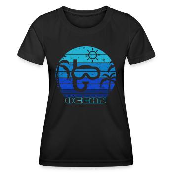 schnorcheln tauchen strand palmen urlaub - Frauen Funktions-T-Shirt - Schwarz - Vorne - AI Model Female 172 light (172cm)