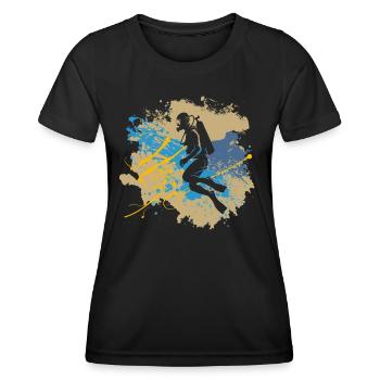 tauchen tauchschein scuba urlaub - Frauen Funktions-T-Shirt - Schwarz - Vorne - AI Model Female 172 light (172cm)
