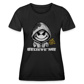 i hate people - i don't like - Women's Functional T-Shirt - black - Front - AI Model Female 172 light (172cm)
