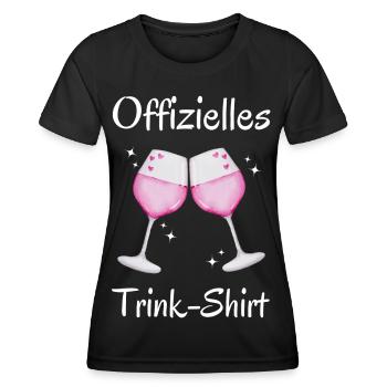 Frauen Geburtstag JGA Trink Shirt Geburtstagsfeier - Frauen Funktions-T-Shirt - Schwarz - Vorne - AI Model Female 172 light (172cm)