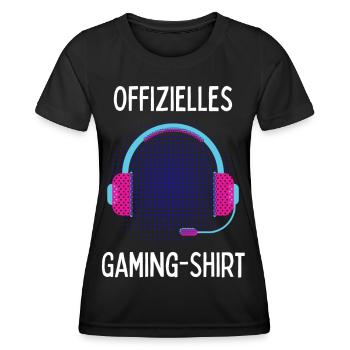 Zocker Zocken Gaming Shirt Frauen Videospiele - Frauen Funktions-T-Shirt - Schwarz - Vorne - AI Model Female 172 light (172cm)