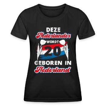 20 Birthday Dutch Holland 20 years Say - Women's Functional T-Shirt - black - Front - AI Model Female 172 light (172cm)