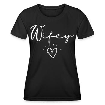 Ehefrau - Frauen Funktions-T-Shirt - Schwarz - Vorne - AI Model Female 172 light (172cm)