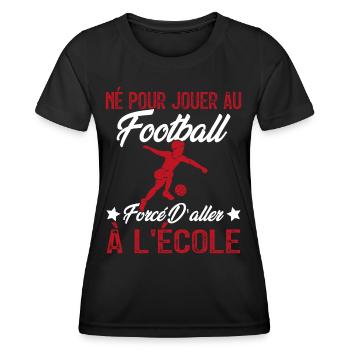 football joueur cadeau enfant homme garcon - T-shirt sport Femme - noir - Devant - AI Model Female 172 light (172cm)