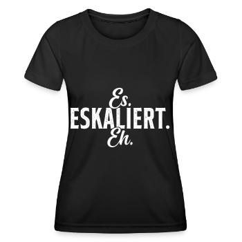 ES Eskaliert Eh - Frauen Funktions-T-Shirt - Schwarz - Vorne - AI Model Female 172 light (172cm)