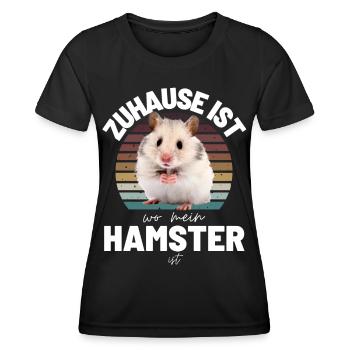 HAMSTER Zuhause ist, wo mein HAMSTER ist - Frauen Funktions-T-Shirt - Schwarz - Vorne - AI Model Female 172 light (172cm)