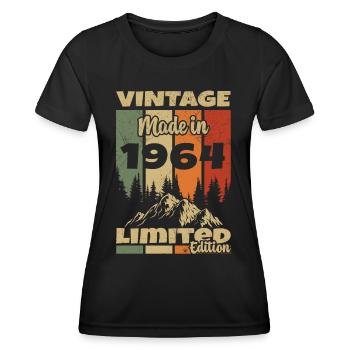 Vintage Rétro 1964 Anniversaire Cadeau 1964 - T-shirt sport Femme - noir - Devant - AI Model Female 172 light (172cm)