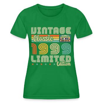 1999 Jahrgang geboren 1999 Geburtstagsgeschenk - Frauen Funktions-T-Shirt - Kelly Green - Vorne - AI Model Female 172 dark (172cm)