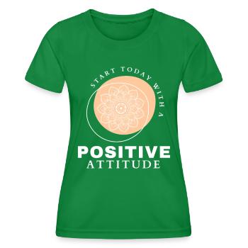 ATTITUDE POSITIVE ÉTAT D’ Motivation - T-shirt sport Femme - vert - Devant - AI Model Female 172 dark (172cm)